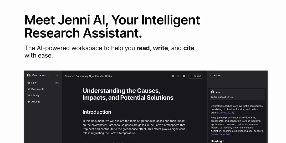 Presentación de Jenni AI